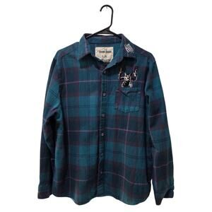 Disney x Cakeworthy Haunted Mansion Chamber Long Sleeve Flannel Shirt size Large
